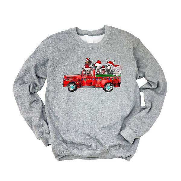 

Свитшот с новогодним грузовиком и фермерскими животными Simply Sage Market, Зеленый, Свитшот с новогодним грузовиком и фермерскими животными Simply Sage Market