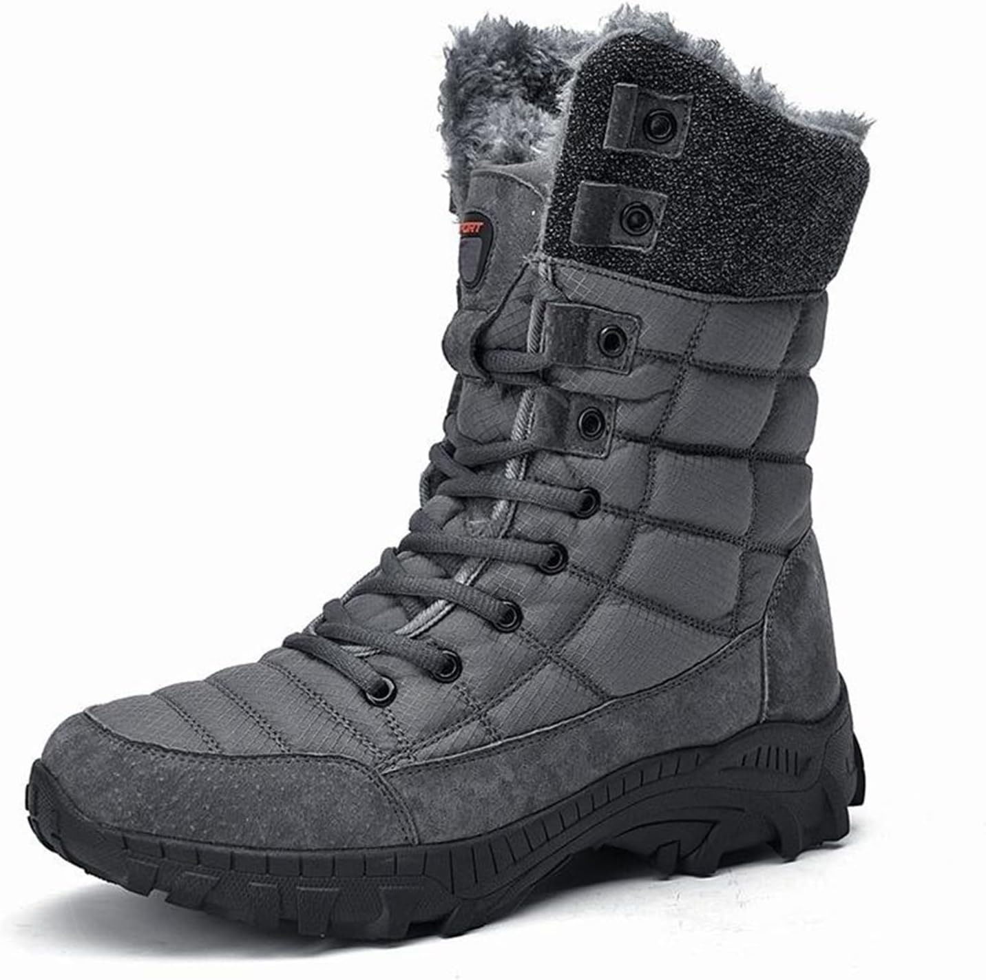 

Мужские зимние зимние ботинки Теплые шнуровки Outdoor Comfort Водонепроницаемые легкие походные ботинки с флисовой подкладкой для мужчин Generic, серый