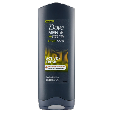 

Men+Care Sport Care Активный и свежий гель для душа, лица и волос 250 мл Dove