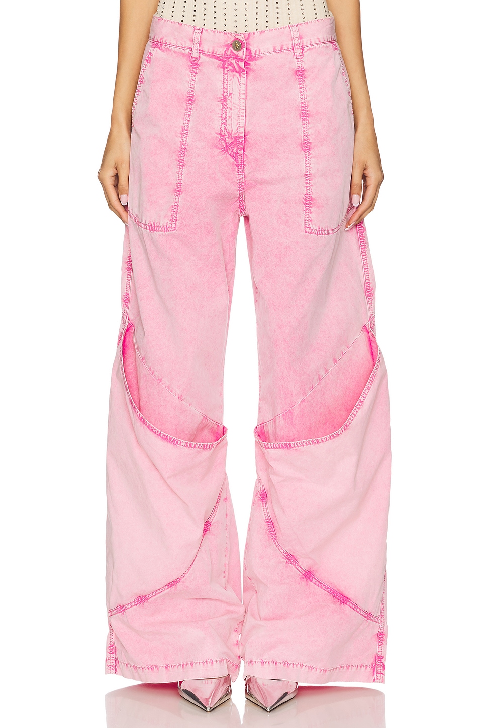 

Брюки с широкими штанинами The Attico, pink