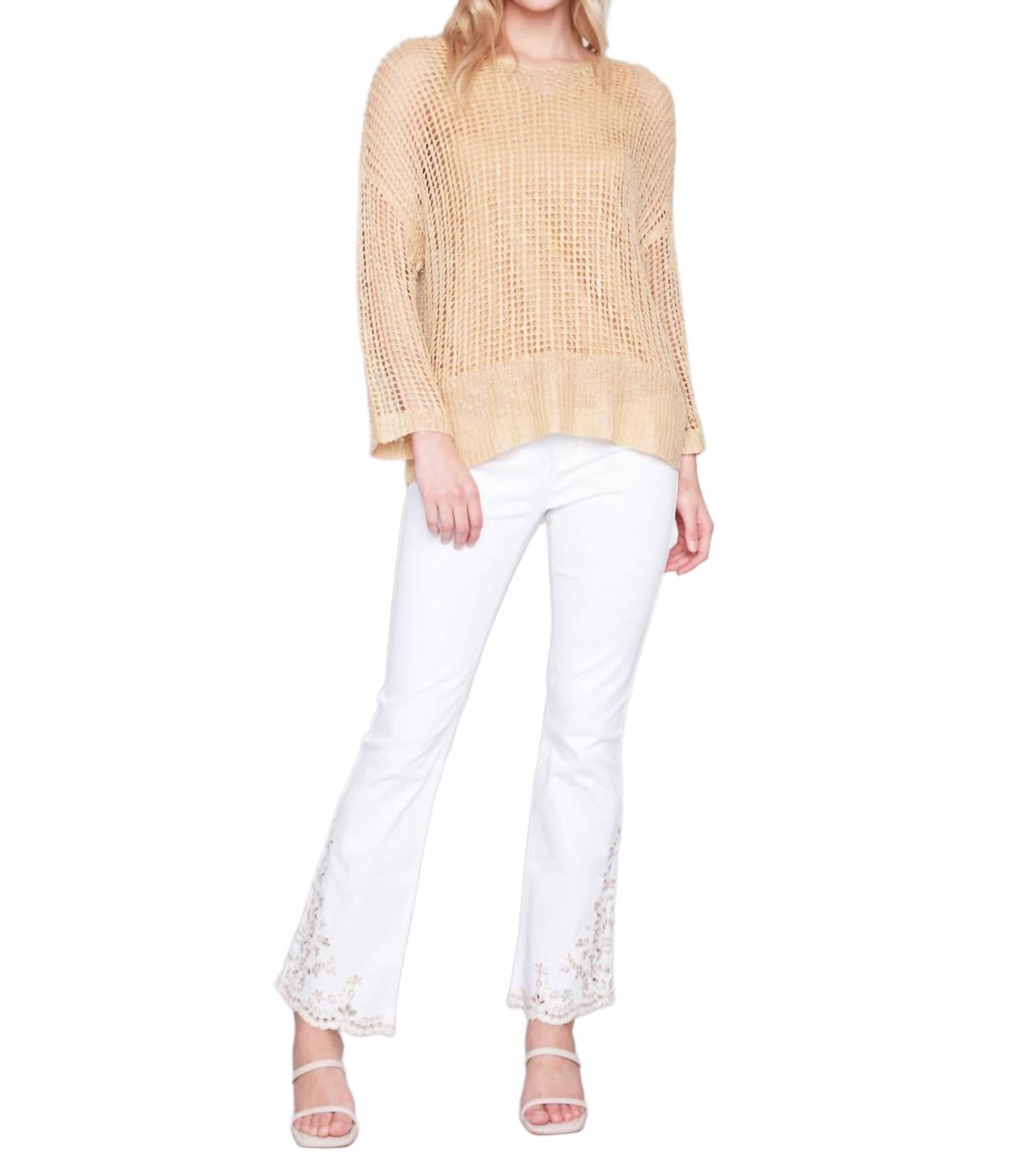 

Топ-сетка с V-образным вырезом, цвет «золото» CHARLIE B