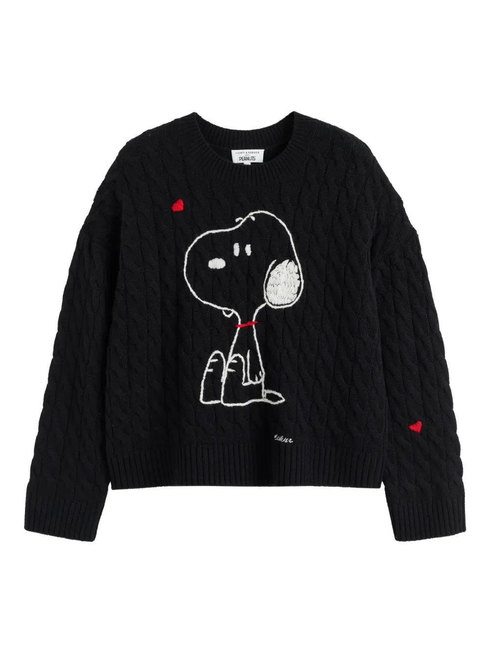 

Свитер фактурной вязки из коллаборации с Peanuts Chinti & Parker, черный