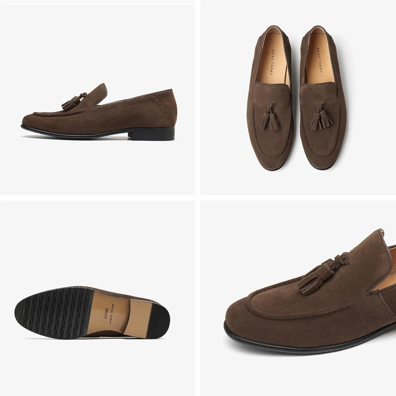 Лоферы кожаные BEAU TODAY Loafers, Coffee — фото 3