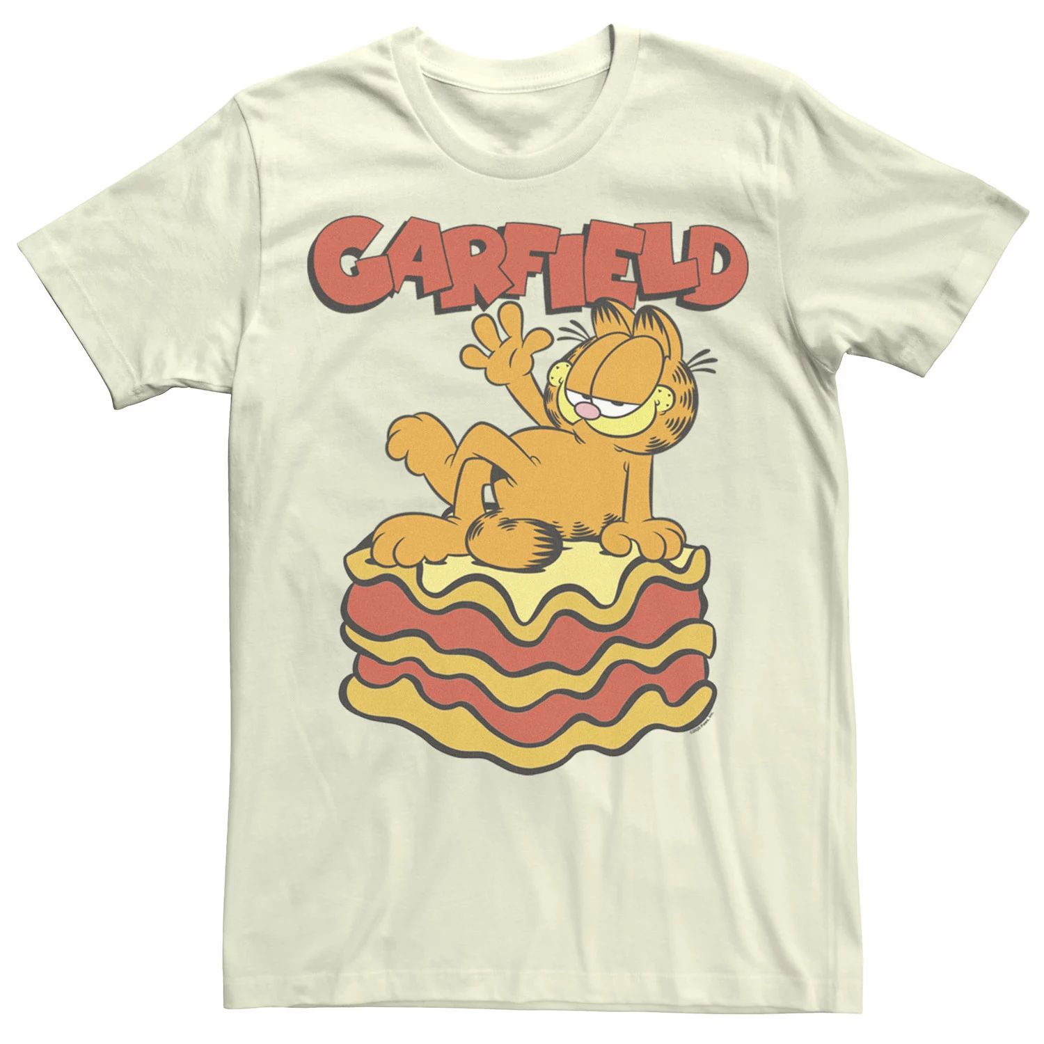 

Мужская футболка Garfield King Of Lasagna Food Licensed Character