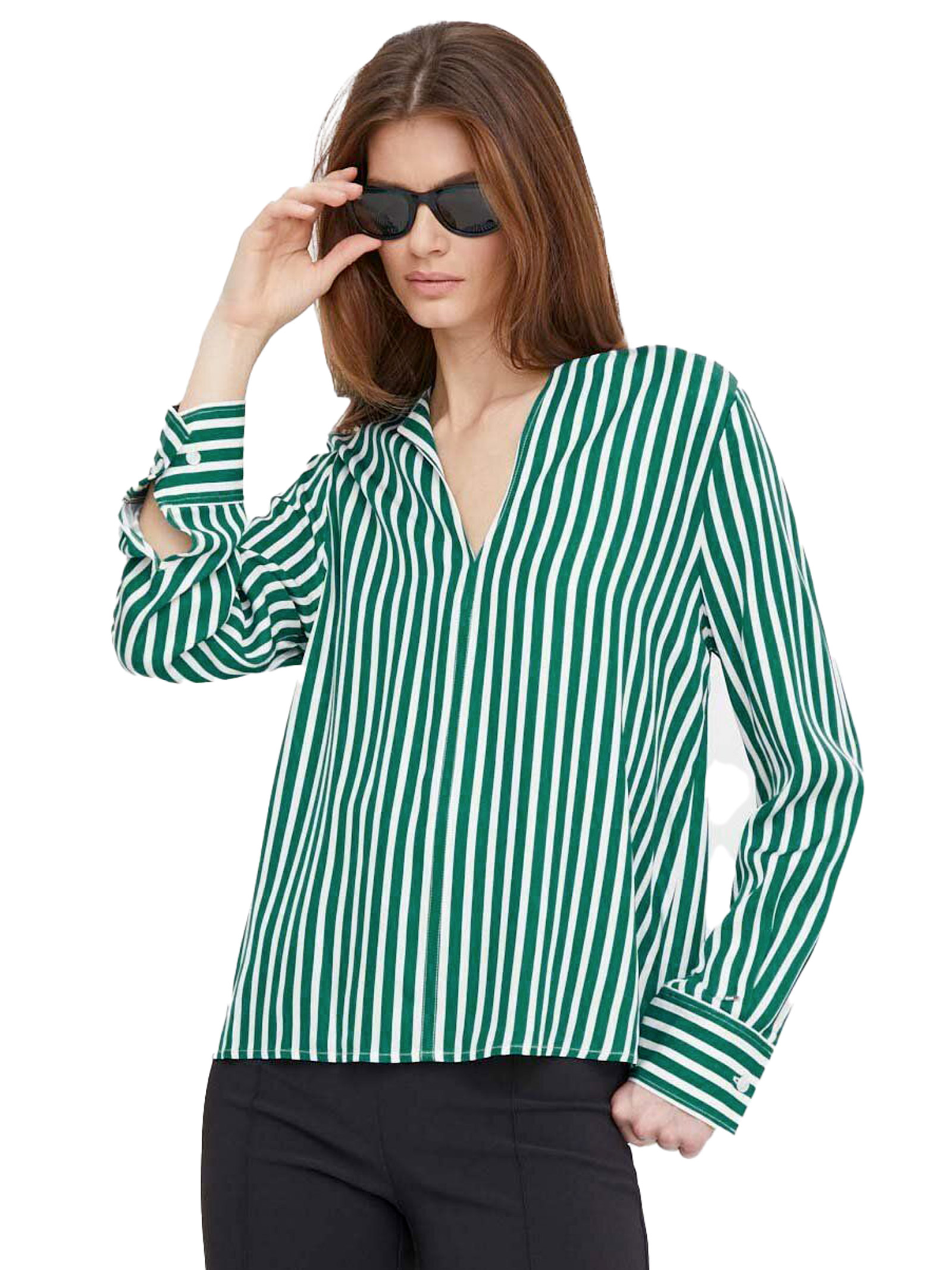 

Рубашка hilfiger camicia relaxed fit a righe Tommy, зеленый