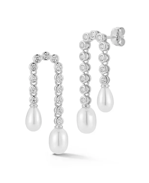 

Серьги-Подвески из стерлингового серебра 14 карат с теннисным жемчугом Rachel Zoe, silver