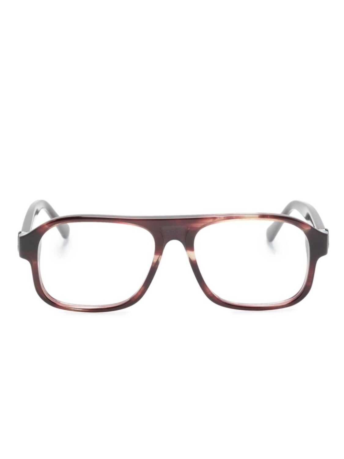 

Очки с прямоугольной оправой и эффектом черепахового панциря Moncler Eyewear, коричневый