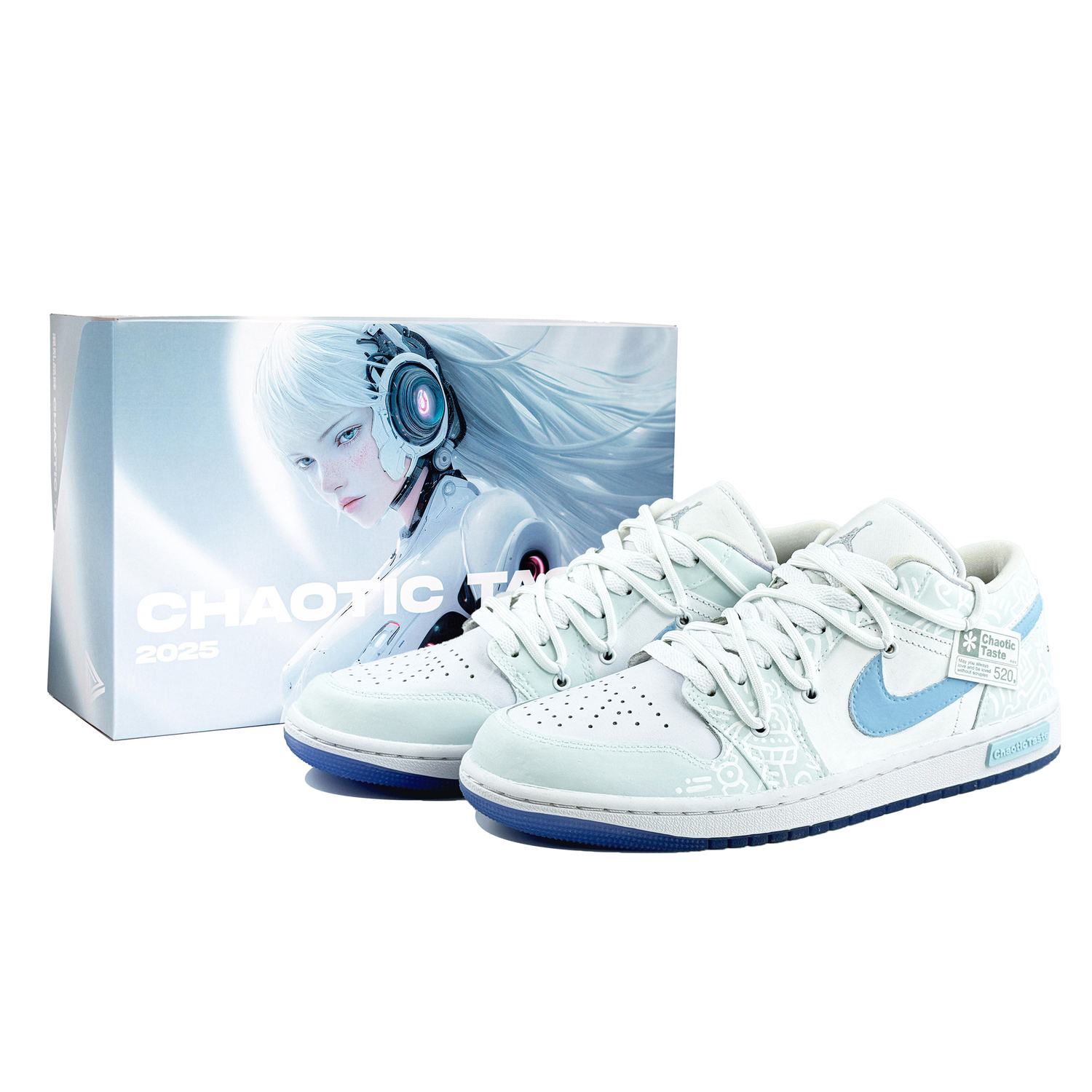 

Jordan Эйр 1 устойчивые к истиранию лоу-топ скейтборд кроссовки мужские бело-голубые, цвет White Blue