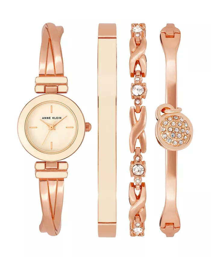 

Женский набор браслетных часов Quartz Pink и Rose Gold-Tone Metal Alloy, 25 мм Anne Klein