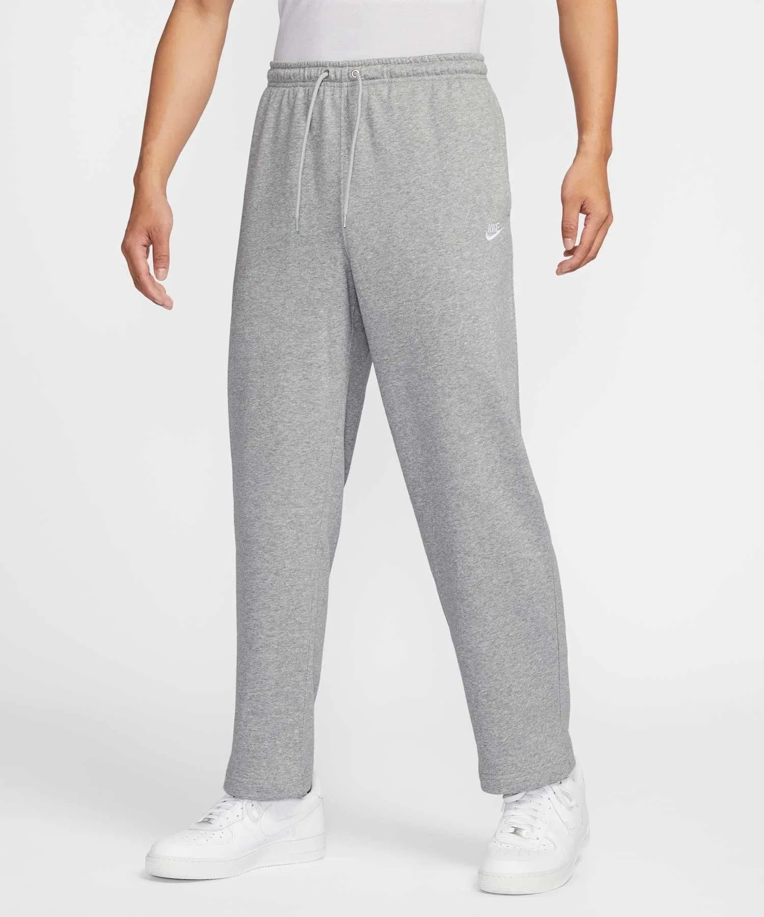 Мужские брюки Nike Club из французской махровой ткани с открытым низом, модель HQ4423-063, темно-серый меланж.