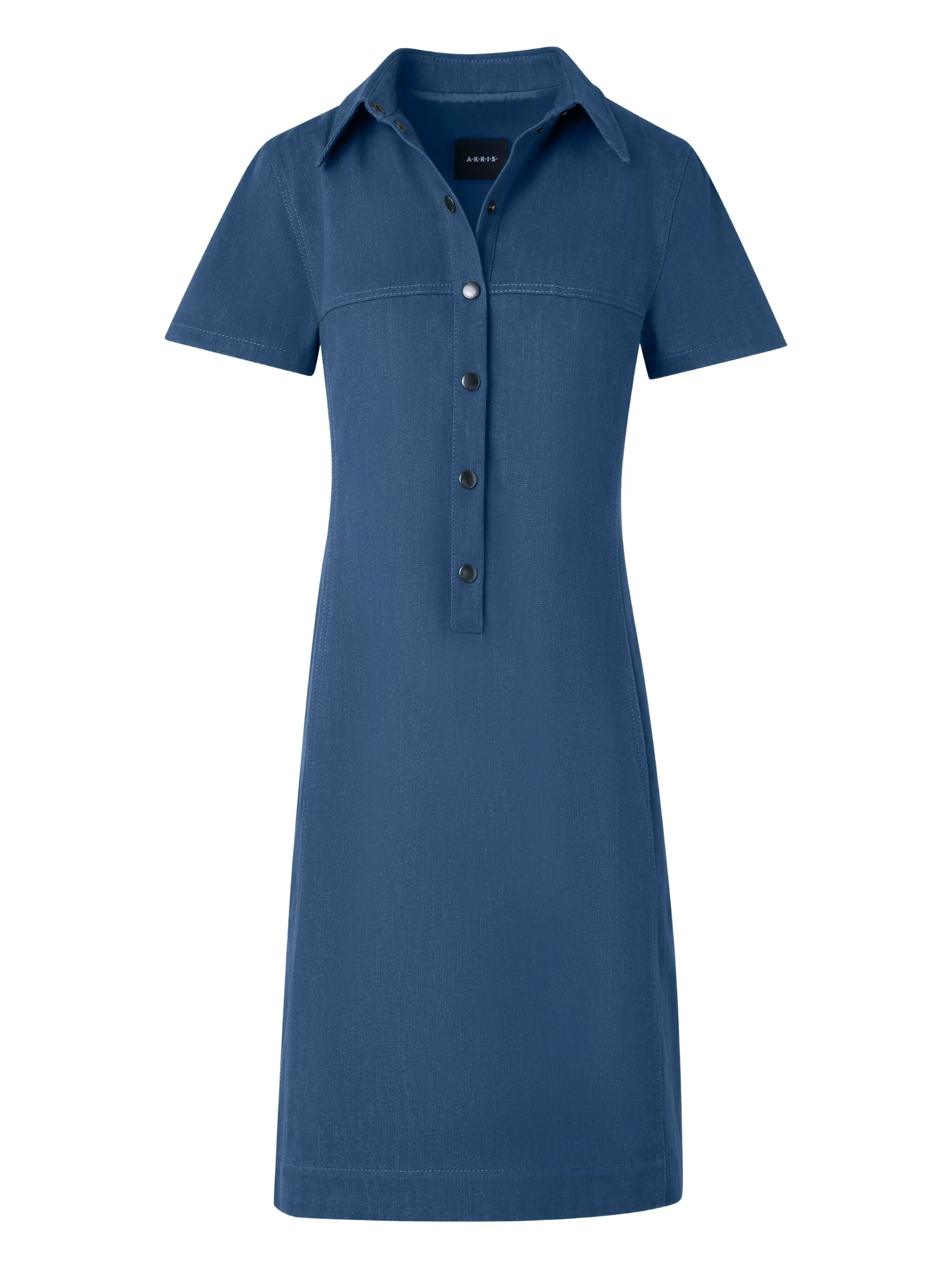 

Платье мини с воротником на пуговицах Akris, синий