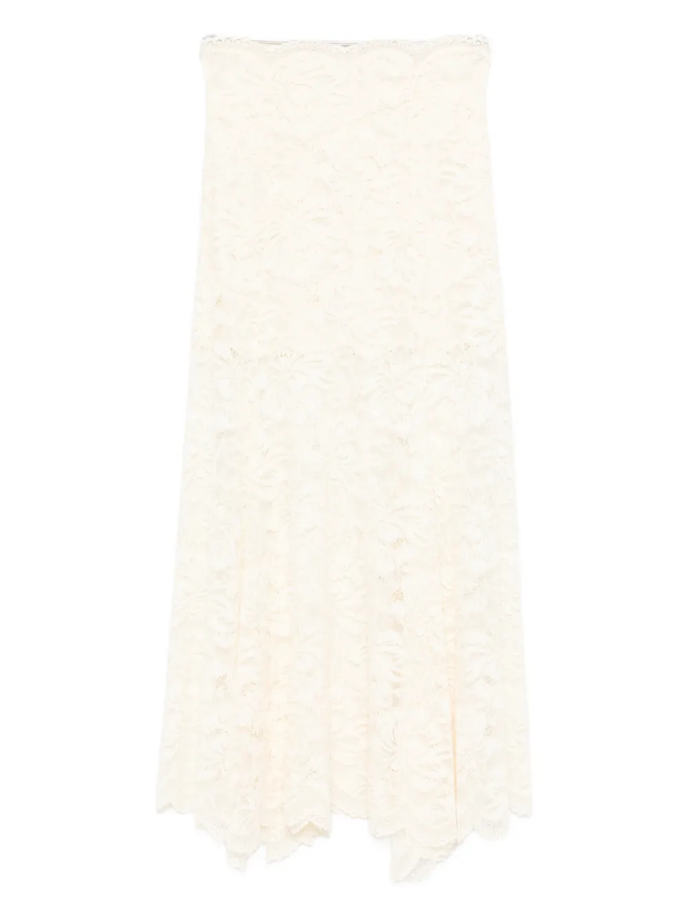 

Длинная кружевная юбка Rabanne, нейтральный