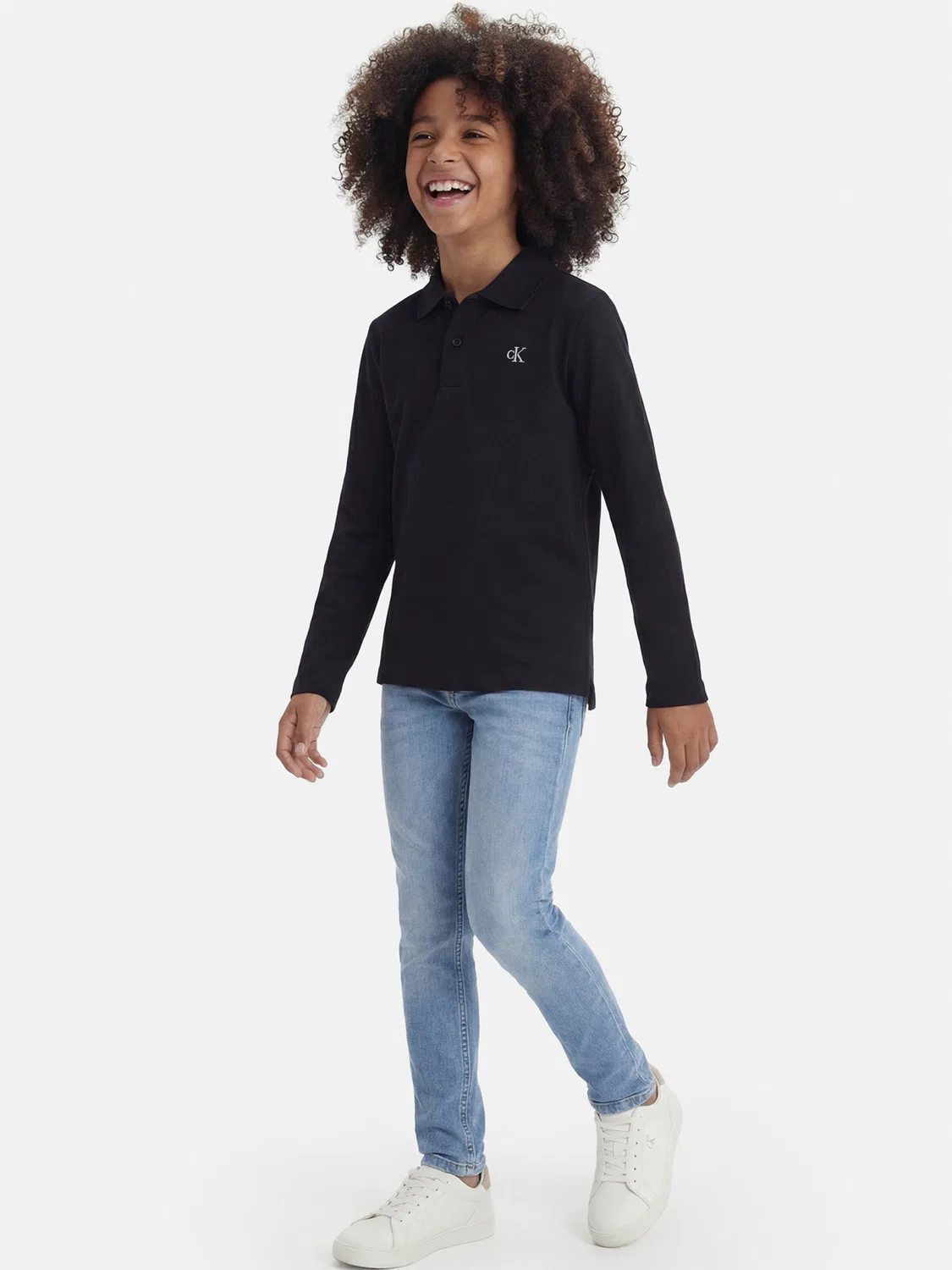 Рубашка Calvin Klein Jeans с вышитым логотипом и длинными рукавами, черная — фото 4