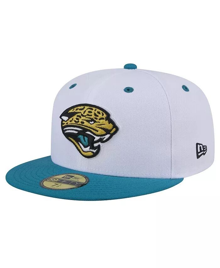 

Мужская белая/бирюзовая бейсболка Jacksonville Jaguars Throwback Logo Flipside Two-Tone 59FIFTY Fitted Hat New Era