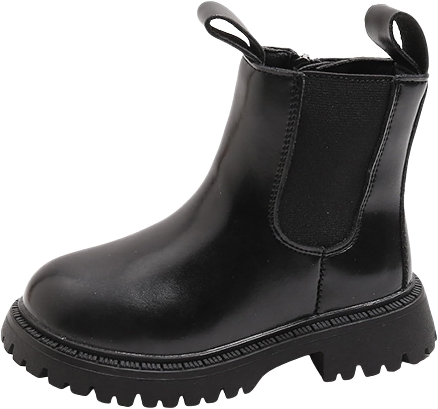 

Ботильоны IWIHMIV для девушек с боковой молнией, удобные короткие ботинки, нескользящие с толстой подошвой, для верховой езды, Black