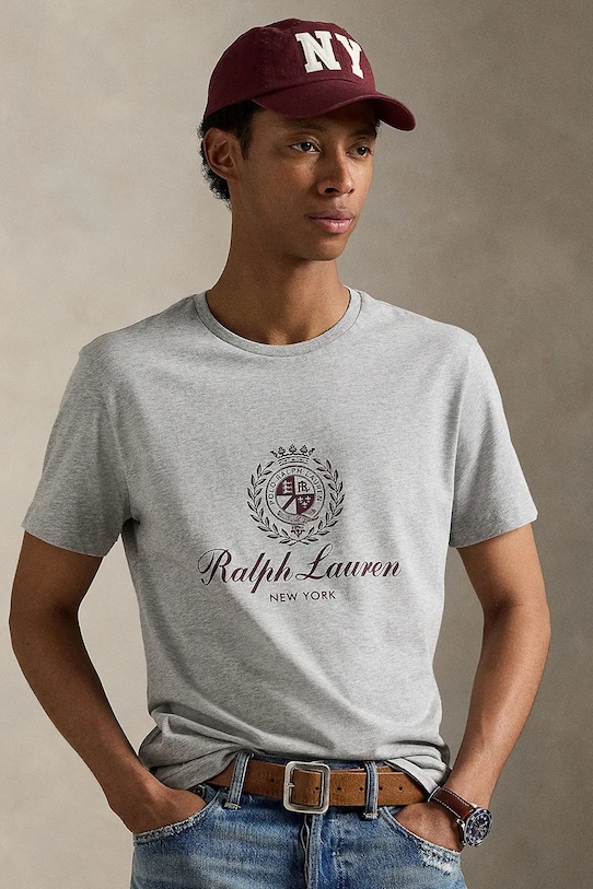 

Хлопковая футболка Polo Ralph Lauren, серый