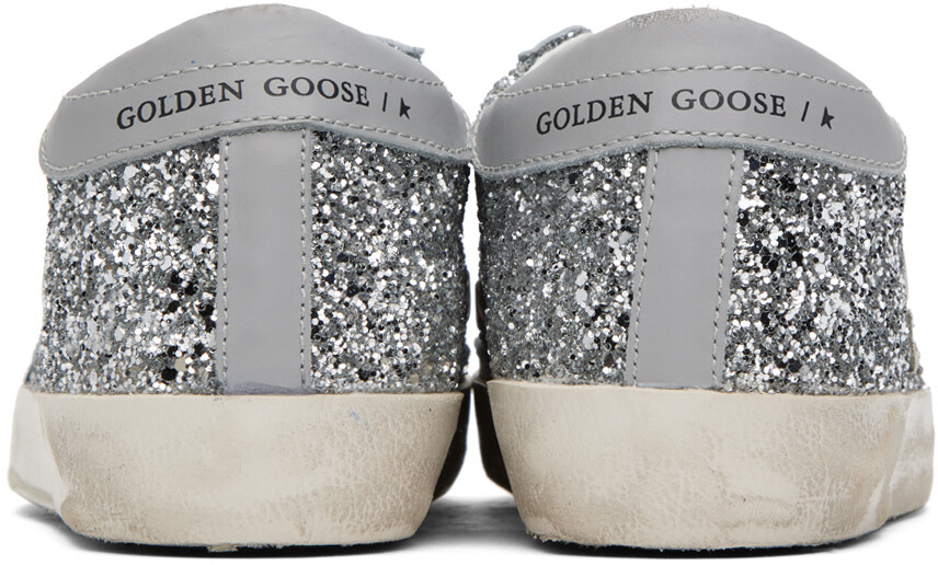Эксклюзивные классические серебряные кроссовки Super-Star от SSENSE Golden Goose