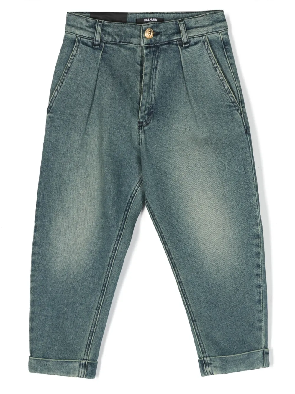 

Джинсы с нашивкой-логотипом Balmain Kids, синий
