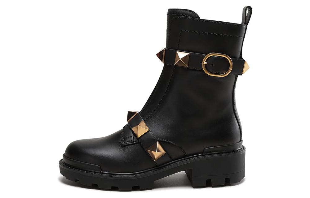 Армейские ботинки Garavani с римскими заклепками и круглым носком Valentino, Original Shoe Box Included