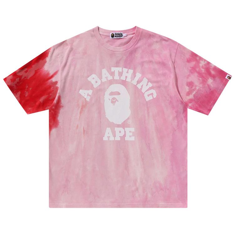 

Футболка BAPE Ice Dye College Relaxed Fit Tee, Pink