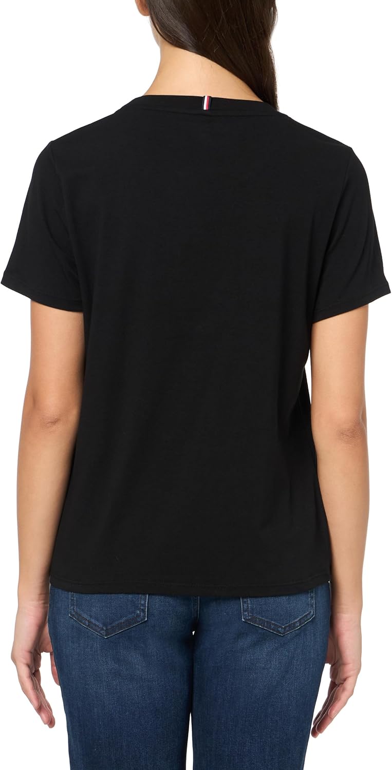 Женская футболка с микрологотипом Tommy Hilfiger, Black — фото 2