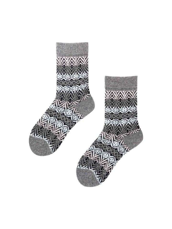 

Носки с космическим скандинавским узором в космическом сером цвете Hudson