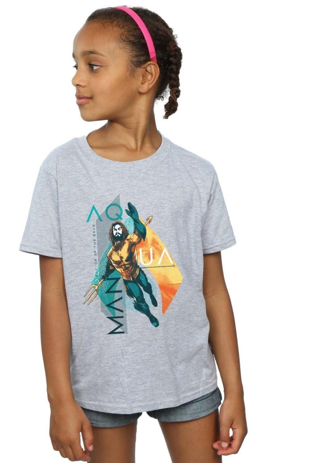

Хлопковая футболка Aquaman Tropical Icon DC Comics, серый