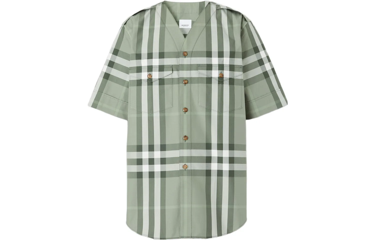 Рубашка мужская Burberry SS22 серо-зеленый