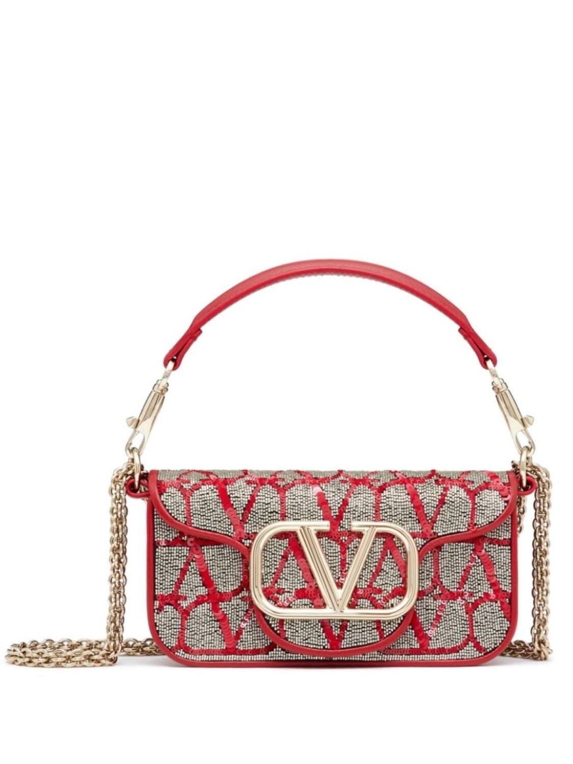 

Valentino Garavani декорированная сумка-тоут с логотипом VLogo Signature, красный