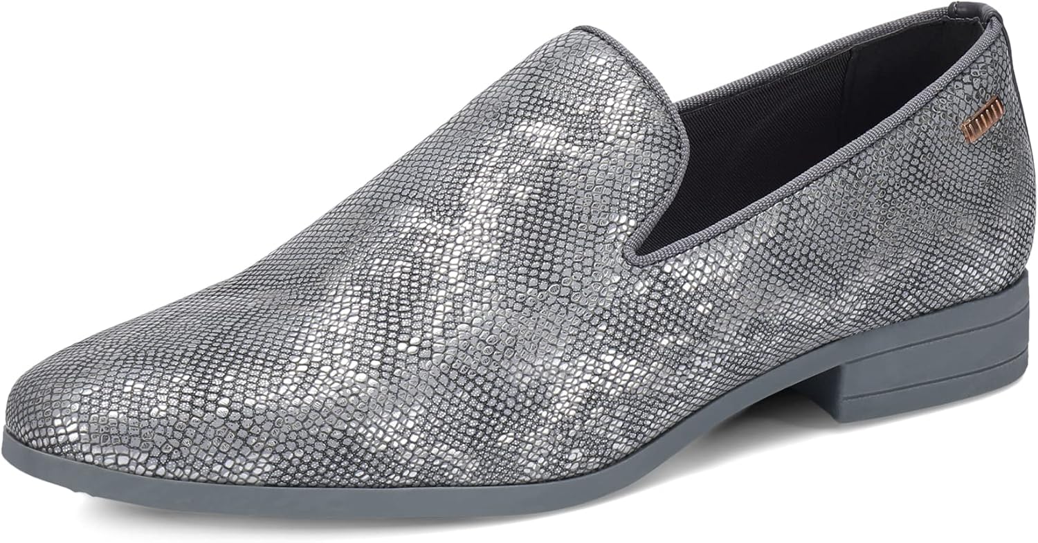 

Мужские лоферы UUBARIS для костюма и смокинга, обувь без шнурков, Snakeskin Silver Synthetic