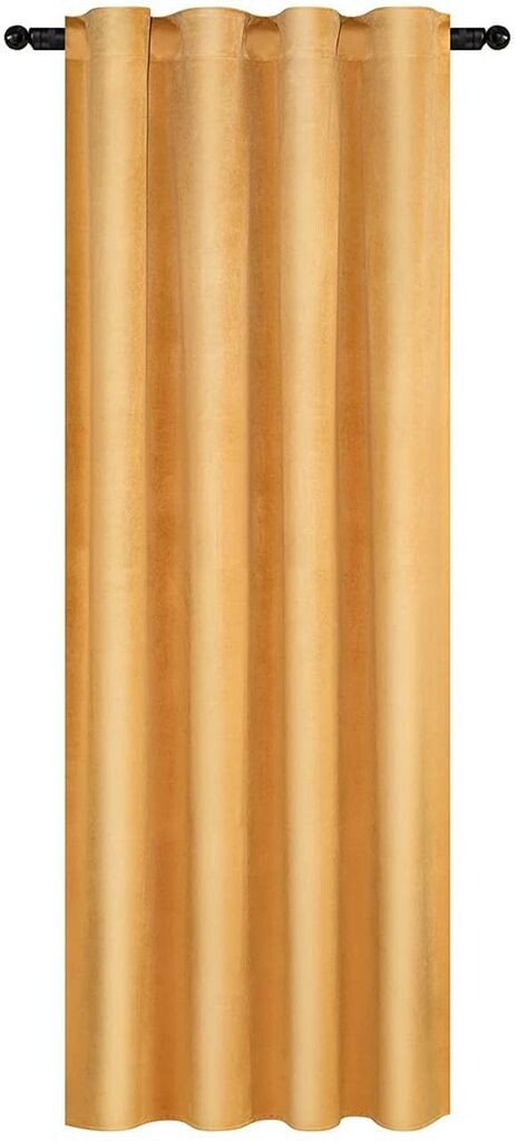 

WOLTU Плотная штора с рюшами 300 г/м² плотная бархатная плотная штора горчичного цвета 140х270 см (1 шт.) VH6071sef, желтый