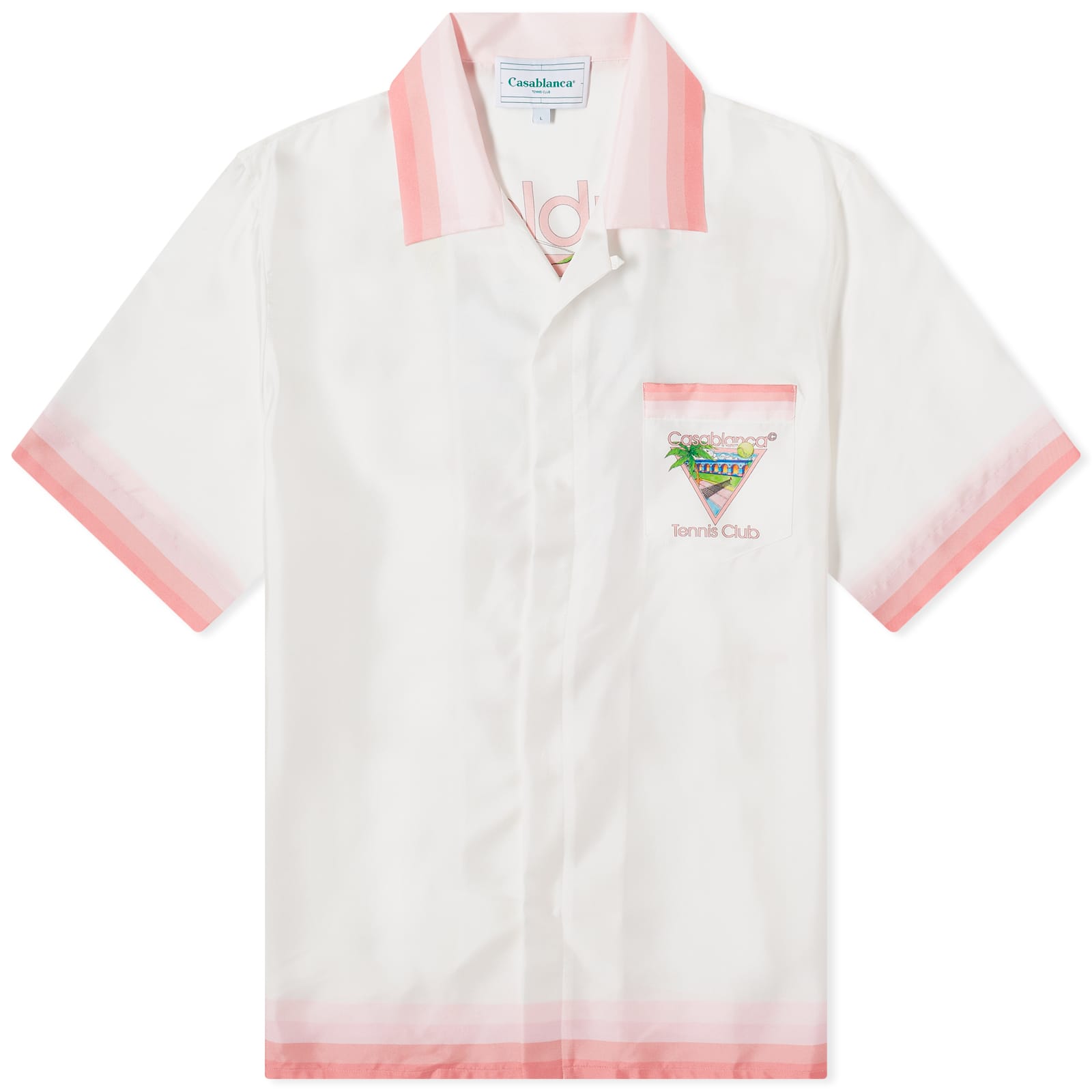 

Рубашка Casablanca Tennis Club Short Sleeve Silk, белый