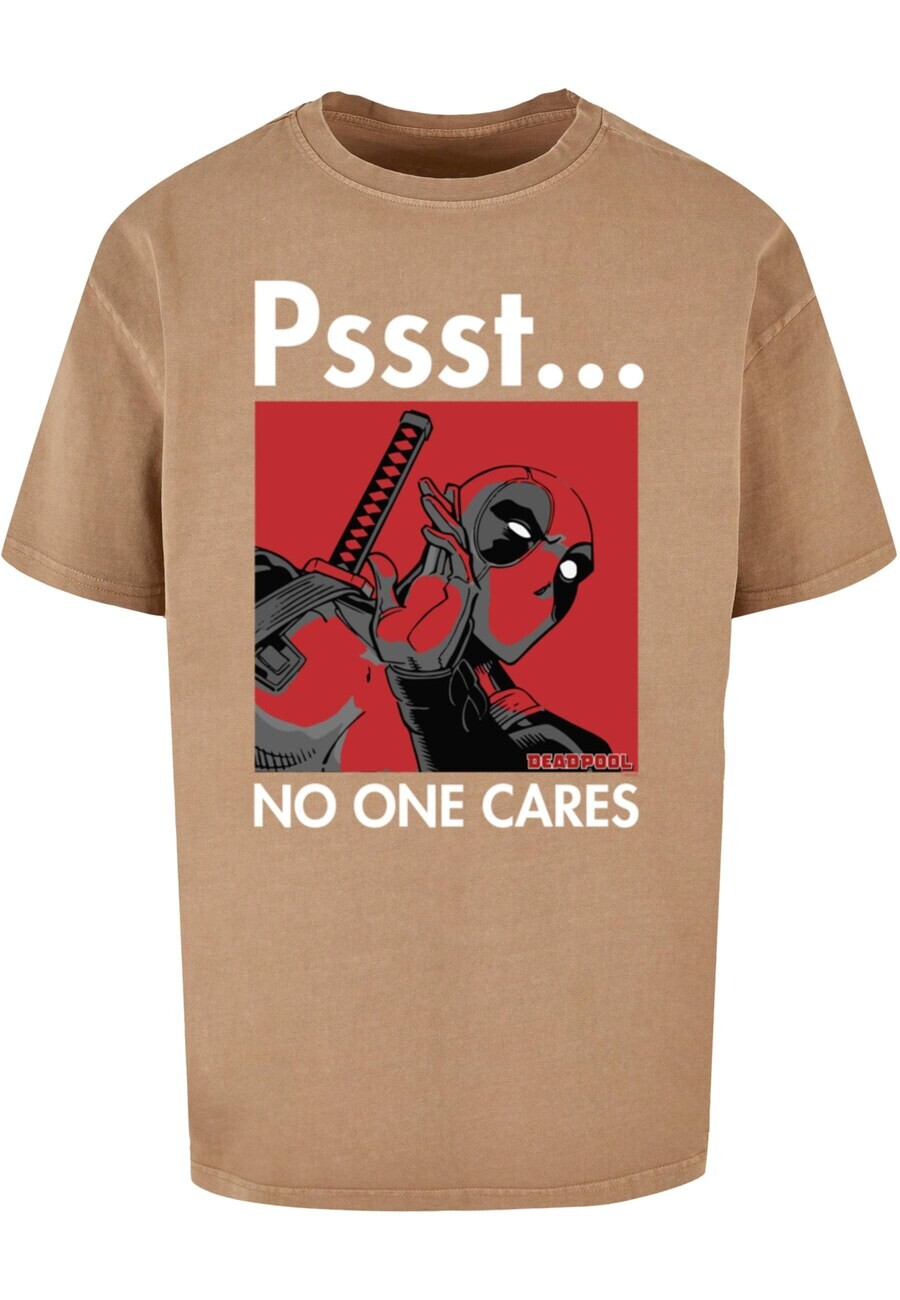 

Классическая футболка ABSOLUTE CULT Shirt Deadpool - No One Cares, темно-бежевый