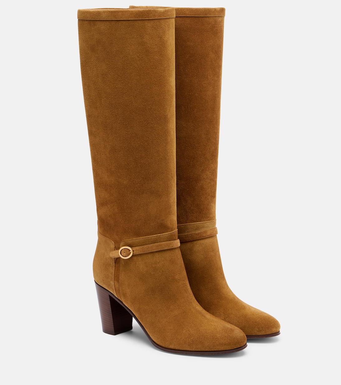 Замшевые сапоги Pattie 75 Valentino Garavani, Havana Beige
