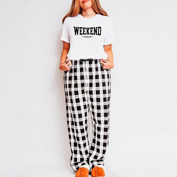 

Пижама Weekend i love you в клетку с сердечками Simply Sage Market