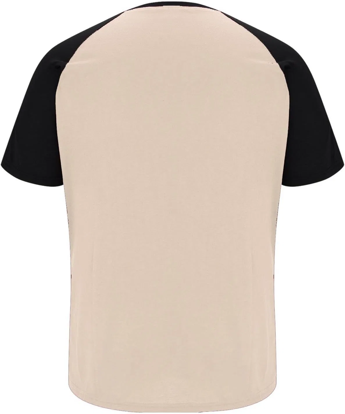 Мужская футболка Casual Slim Fit с регланными рукавами и коротким рукавом в стиле бейсболки, цветной блок, круглый вырез, для тренировок Generic, бежевый — фото 4