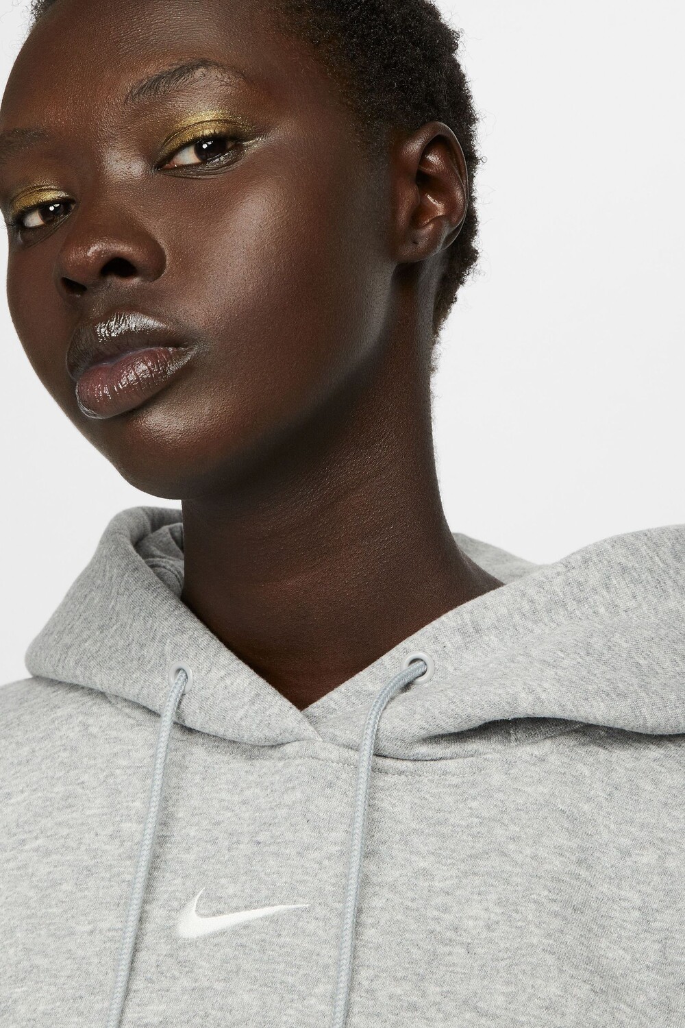 Толстовка оверсайз с небольшим логотипом Swoosh Nike, серый — фото 3