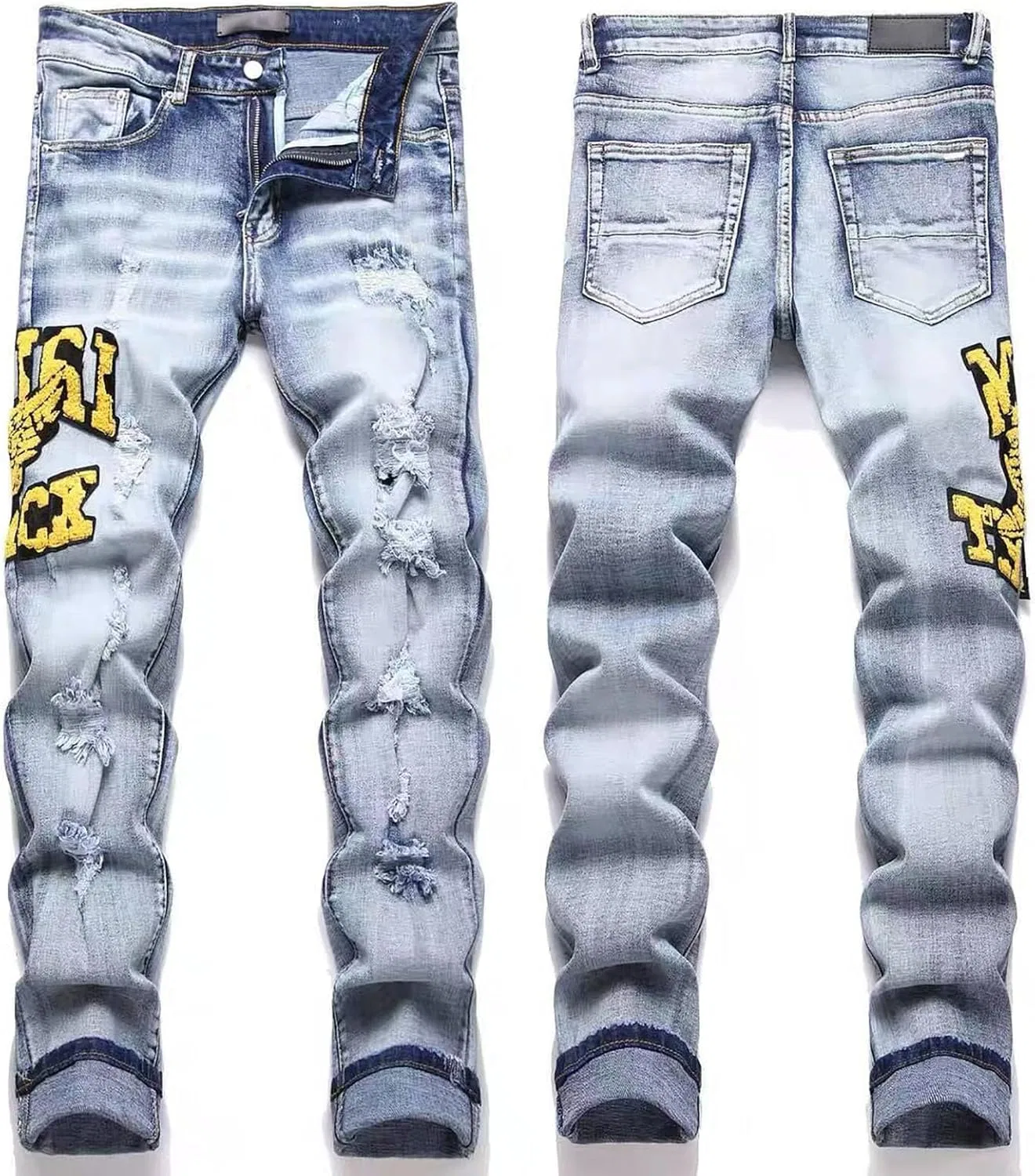 Джинсы рваные, Slim Fit, B