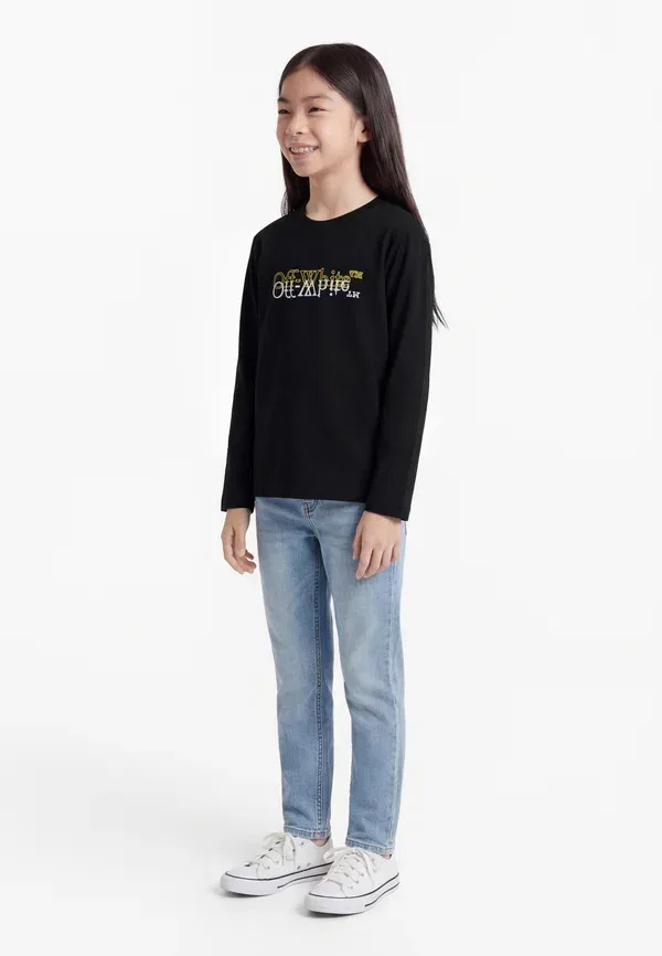 Топ Big bookish double tee long sleeved Off-White, черный