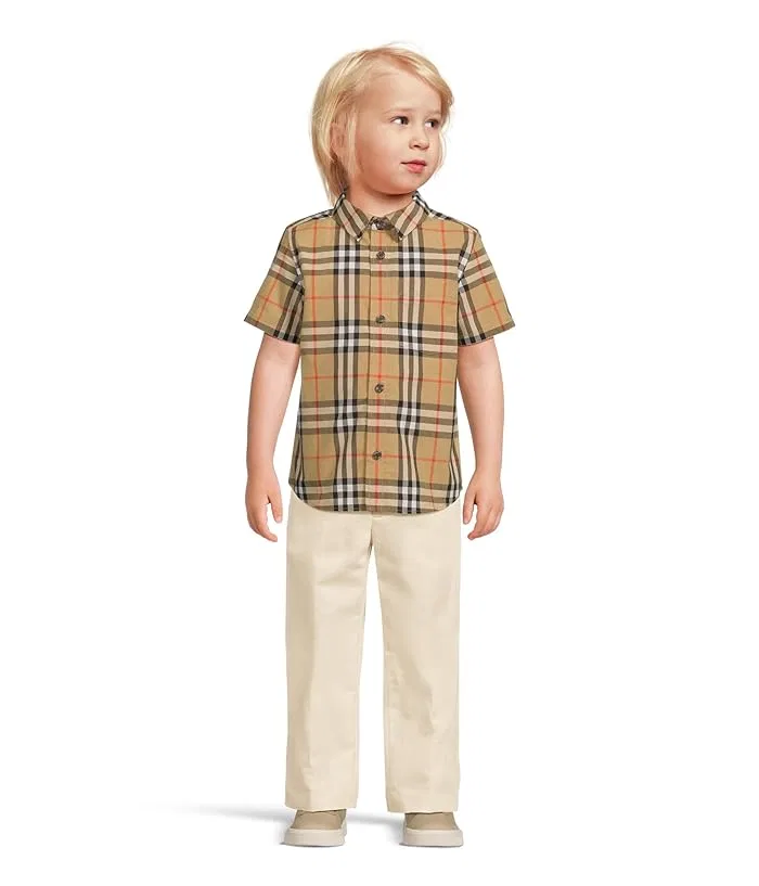 Рубашка с принтом Owen Check Burberry Kids, Sand IP Check — фото 4