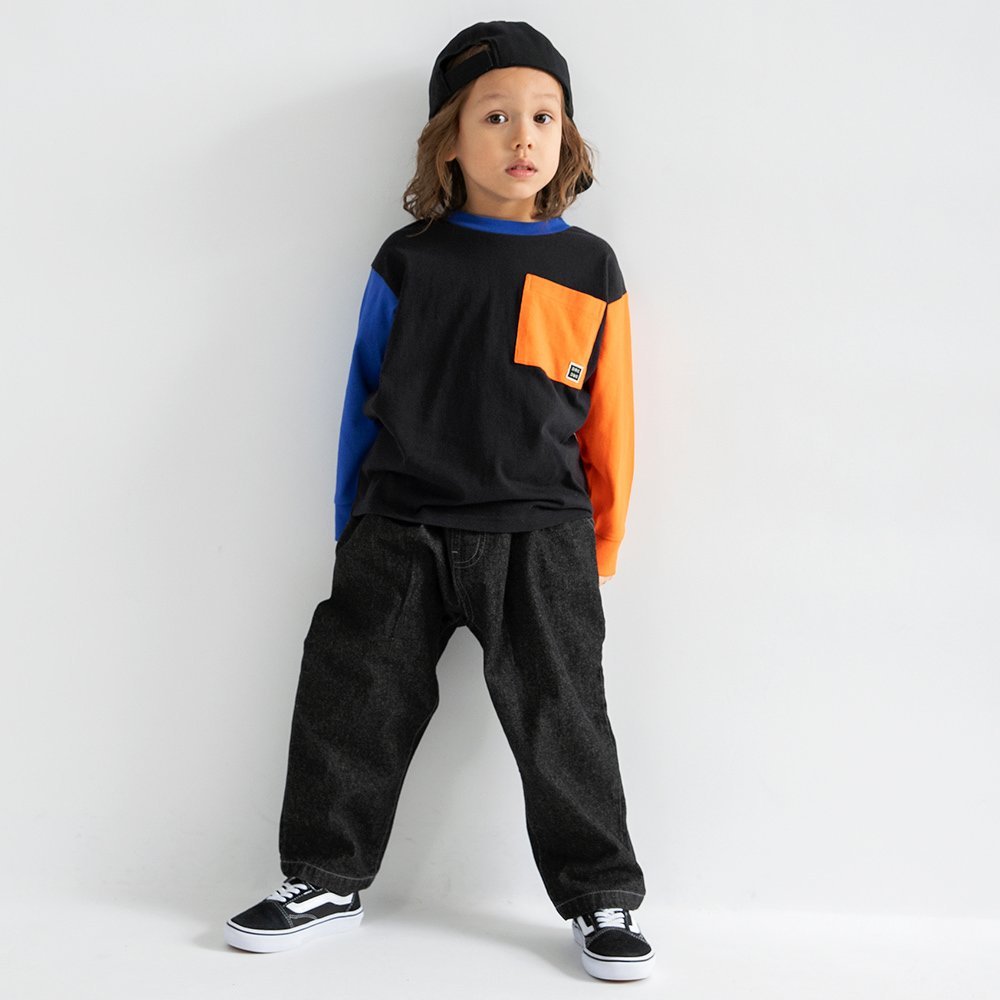 Футболка с длинными рукавами и карманом Branshes, 93_Black-Orange Pocket — фото 3