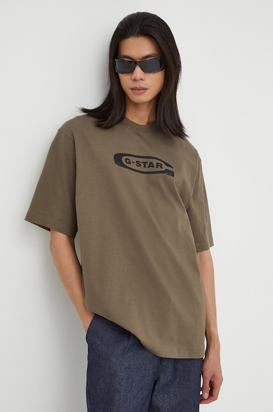 

Хлопковая футболка G-Star, зеленый