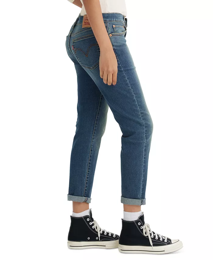 Женские джинсы свободного кроя Boyfriend с зауженными штанинами Levi's, синий — фото 2