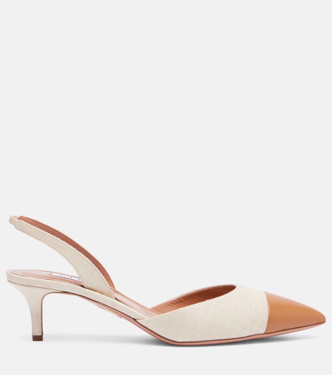 Миланские кожаные туфли-лодочки на ремешке 50 Aquazzura, Natural/Light Caramel — фото 4