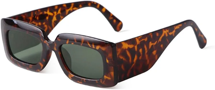 

Модные солнцезащитные очки с широкими заушниками и прямоугольной формой для женщин и мужчин, в винтажном стиле, черепаховой расцветки, увеличенного размера MTZJH, C4