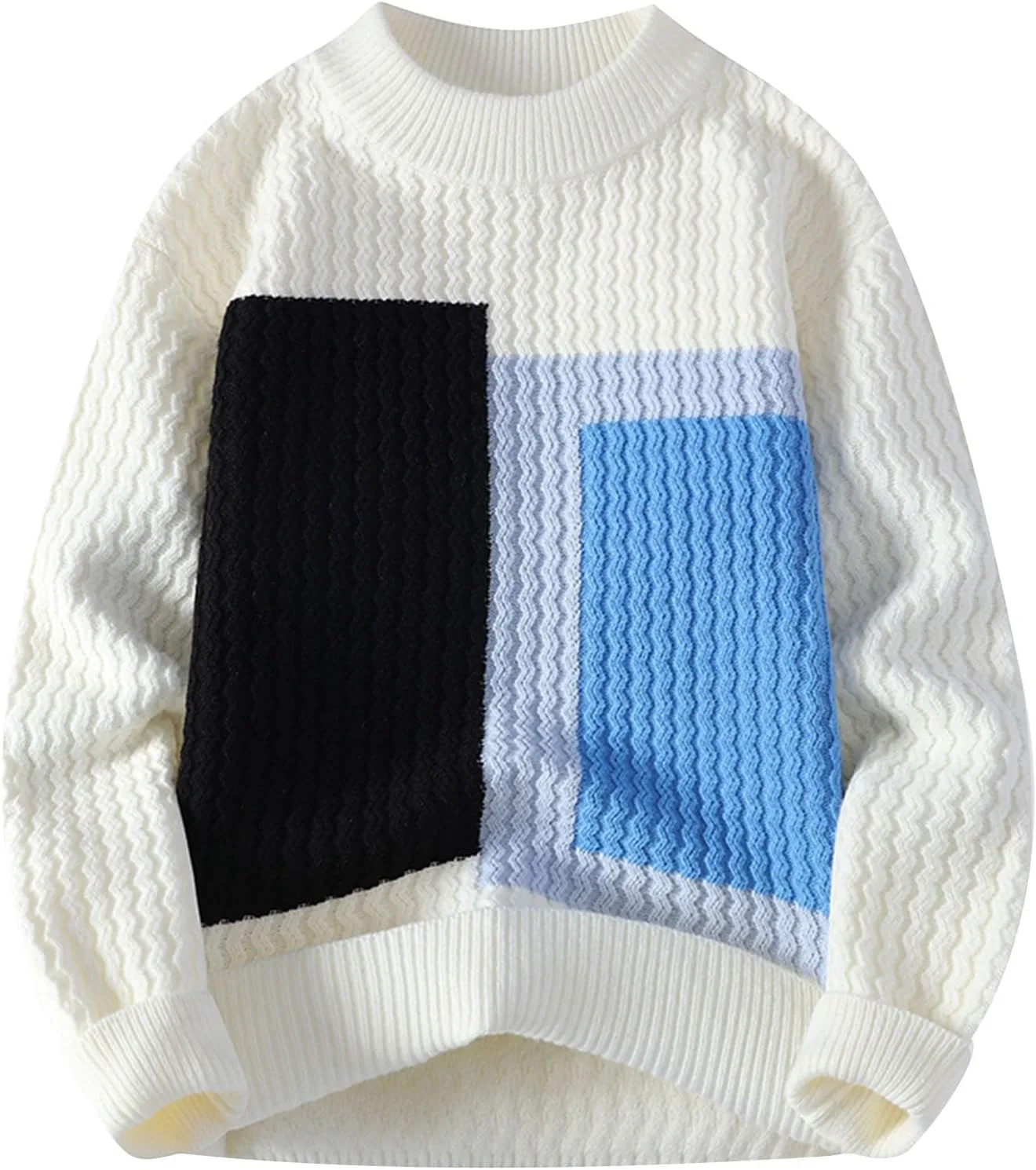 

Мужской свитер с косой вязкой, свободный и мягкий QUNPIU