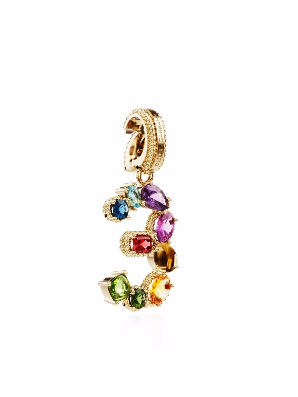 Подвеска Number 3 из желтого золота с камнями DOLCE & GABBANA, золотой — фото 2