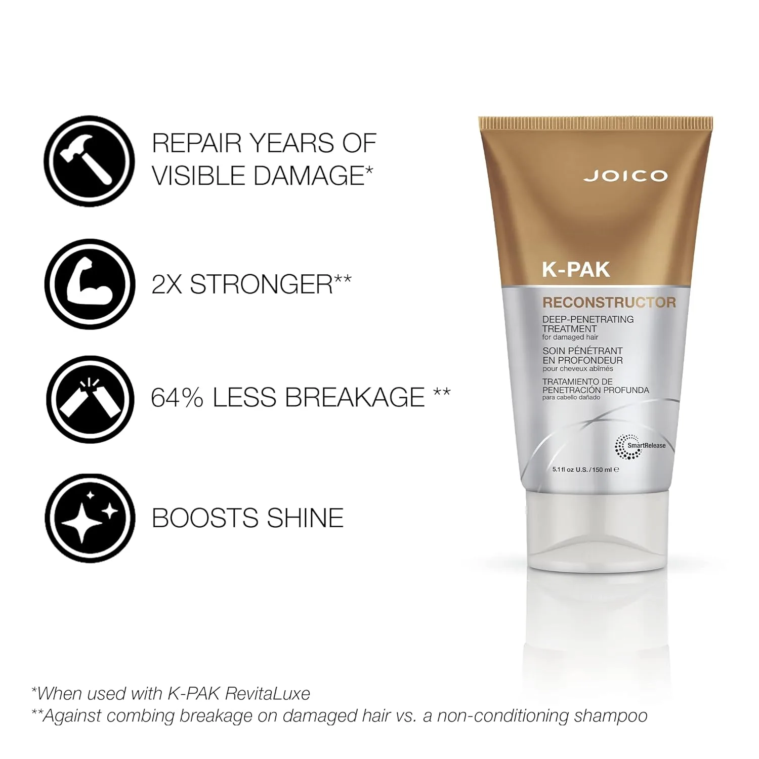 Joico K-PAK Reconstructor глубоко проникающее средство для сильно поврежденных волос, восстановление и укрепление, с кератином и аргинином — фото 2