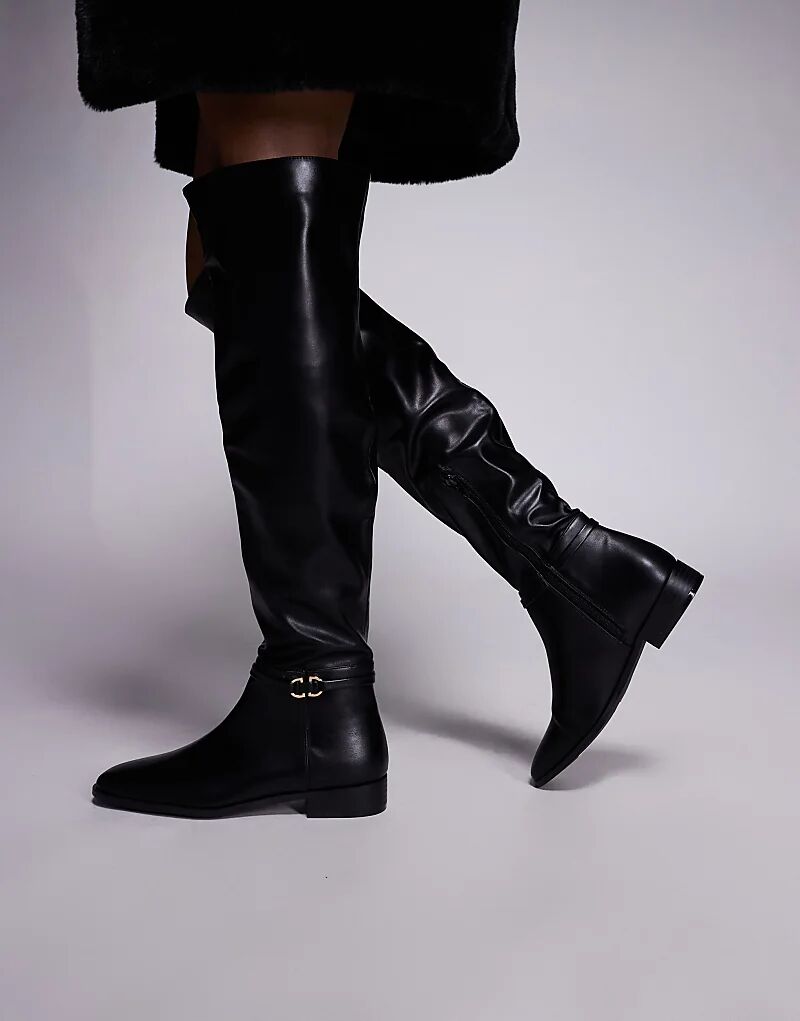 Сапоги для верховой езды Public Desire Eastburn Wide Fit выше колена, черные