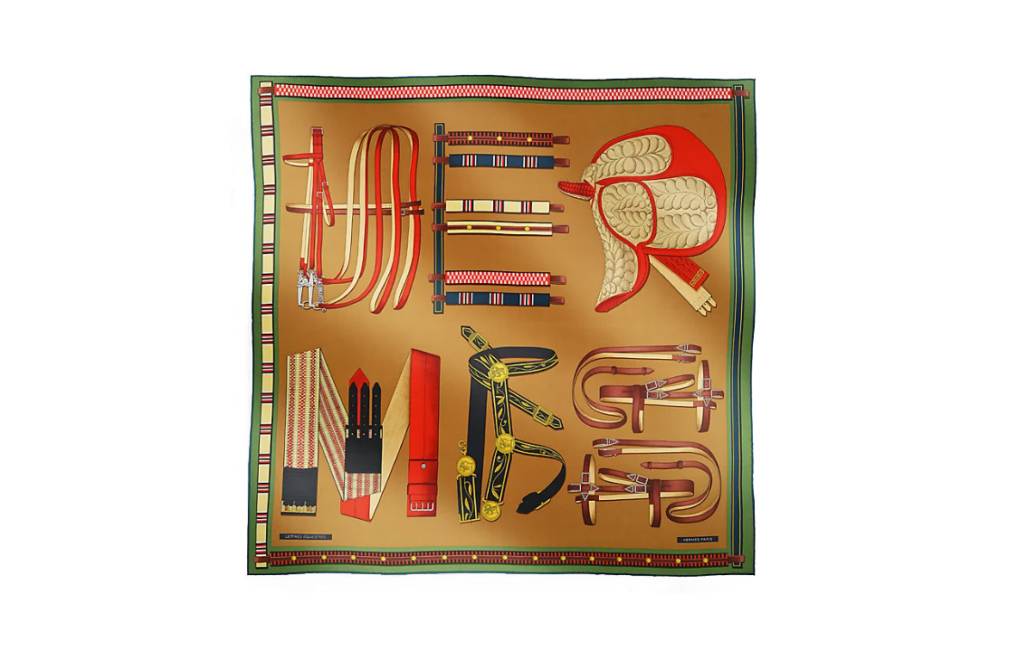 

HERMES Шелковый платок для верховой езды женские brown, Коричневый, HERMES Шелковый платок для верховой езды женские brown